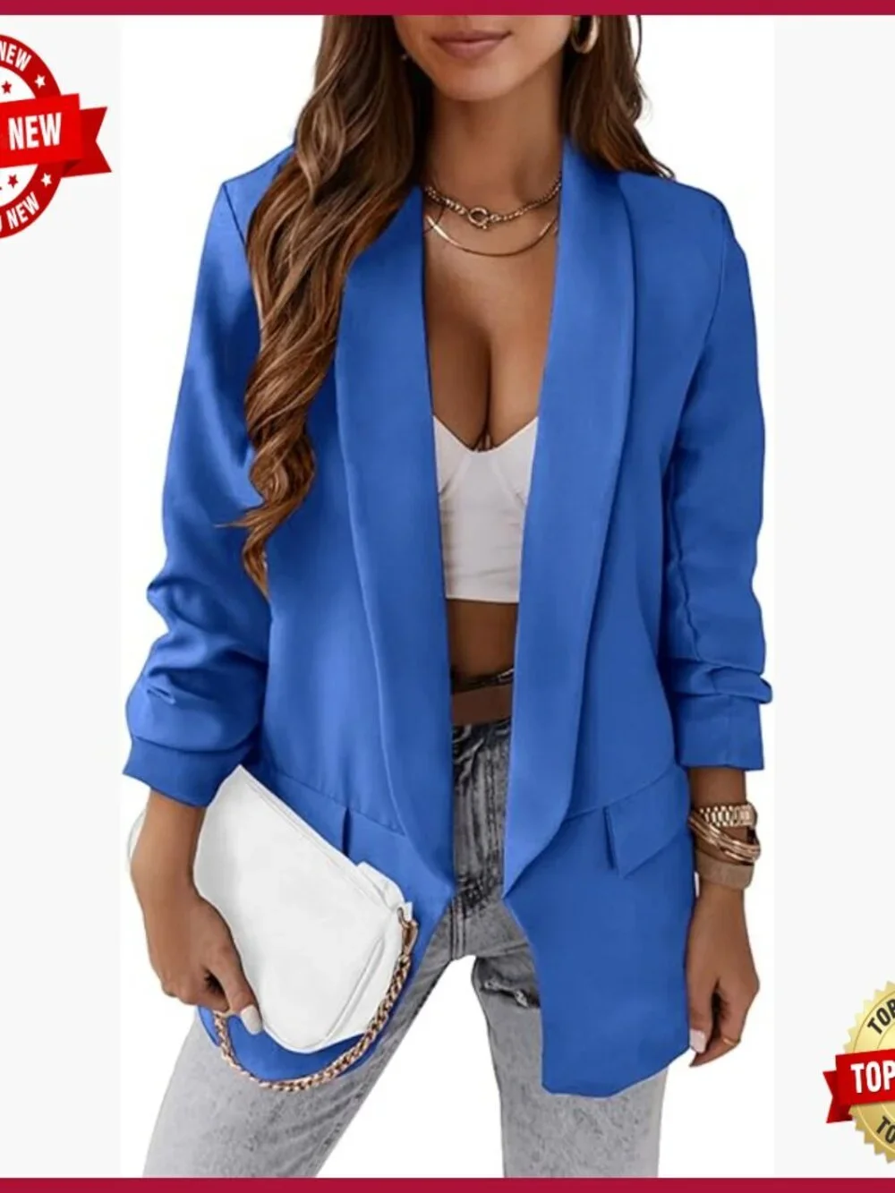 Long Sleeve Open Front Blazer Business Casual Jacket Work Office